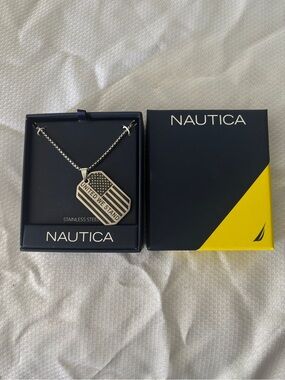 Mens Nautica Stainless Steel Necklace United We Stand